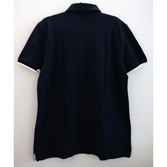 Tommy Hilfiger Men's Sz Large Navy Blue Regular Fit Tipped S/S Polo Shirt - Picture 2 of 8